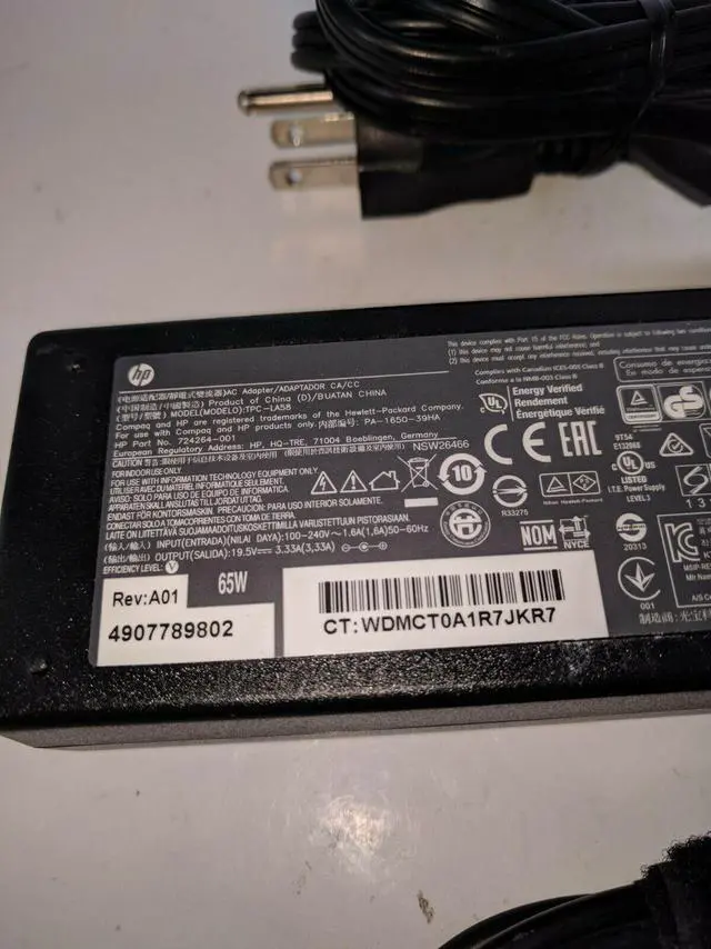 Alt view image 4 of 4 - HP 724264-002 19.5V 3.33A 65 Watt TPC-LA58 Notebook Ac Adapter - Original OEM