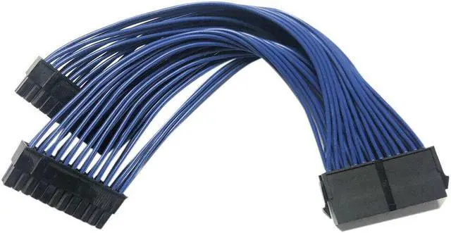 Alt view image 2 of 4 - Power Extension Cable ATX 24Pin 1 to 2 Port PSU Male to Female Y Splitter SK USA