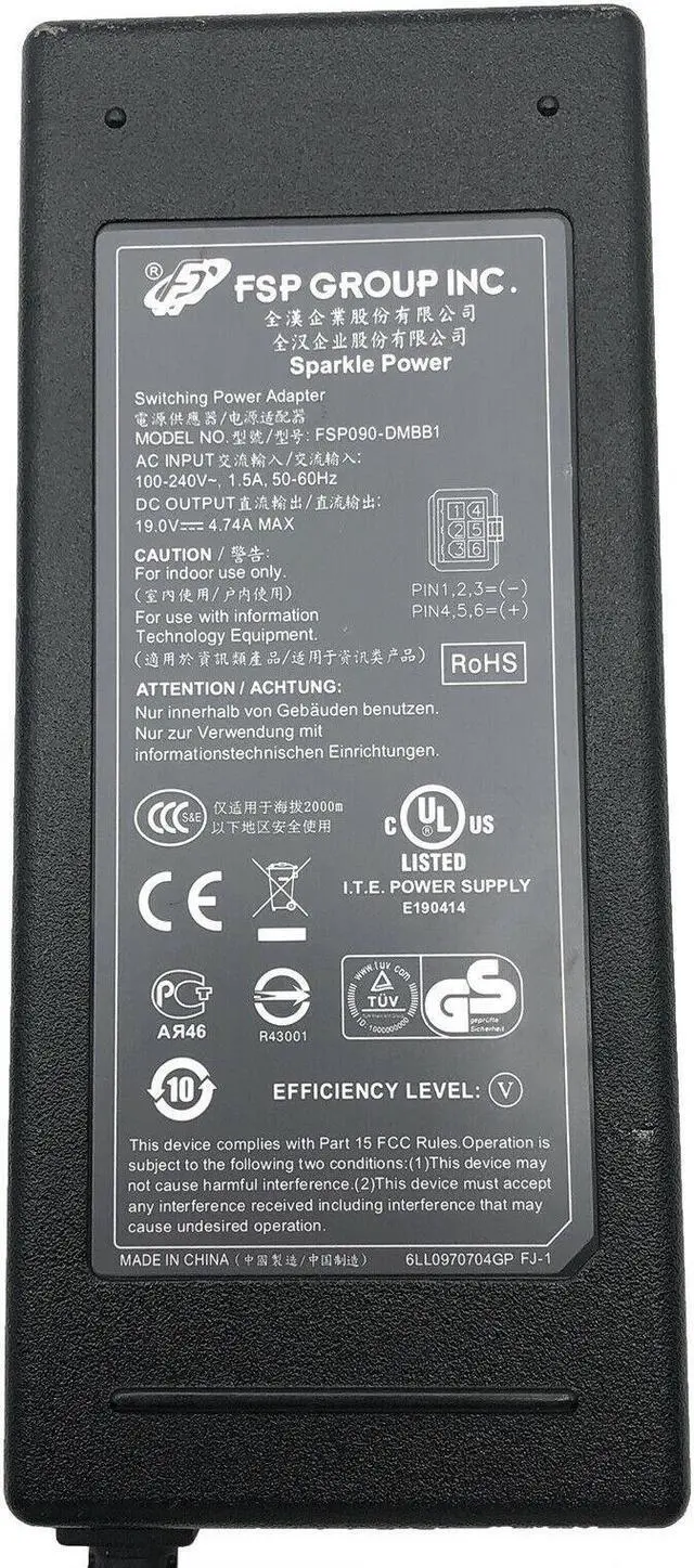 Alt view image 4 of 4 - Genuine FSP AC/DC Power Supply Adapter for POS Terminal Radiant P1520 6pin w/PC