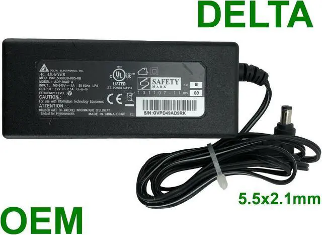 Main image of OEM Delta AC Adapter 30W For Yamaha Psr-292 Psr-293 Psr-3 Piano Keyboard N/Cord