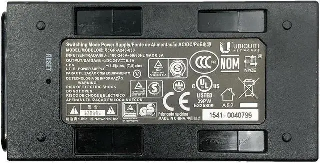 Alt view image 5 of 5 - Genuine Ubiquiti POE-24-12W GP-A240-050 Switching Mode Power Supply 24V 0.5A 12W OEM w/PC