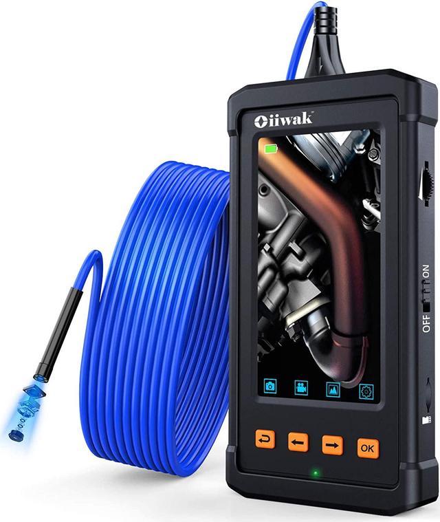 Oiiwak Industrial Endoscope 5.5mm Home Drain Snake Camera 1080P HD 4.3 IPS  Screen Wall Camera IP67 Waterproof Borescope Inspection Camera with 6 LED