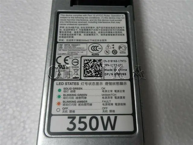 Alt view image 2 of 2 - POWER SUPPLY RPS HOTSWAP 350W DELL POWEREDGE SERVER R320 R420 Y8Y65 P7GV4