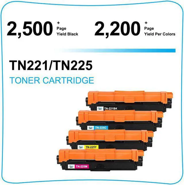 Alt view image 3 of 7 - 5 Pack Color TN221 TN225 Toner Ink for Brother HL-3170CDW MFC-9340CDW MFC-9130CW