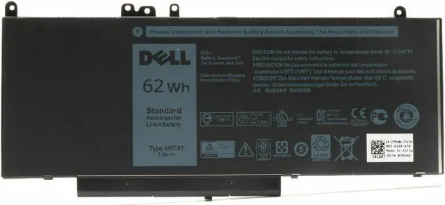 Alt view image 12 of 20 - Dell Latitude E5470 E5570 Precision 3510 4-cell 62Wh OEM Original Battery 6MT4T