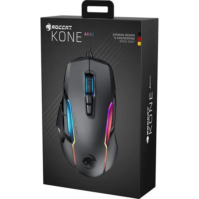 Alt view image 12 of 15 - ROCCAT Kone AIMO Remastered PC Gaming Mouse, Optical, RGB Backlit Lighting, 23 Programmable Keys, Onboard Memory, Palm Grip, Owl Eye Sensor, Ergonomic, LED Illumination, 16,000 DPI, Black
