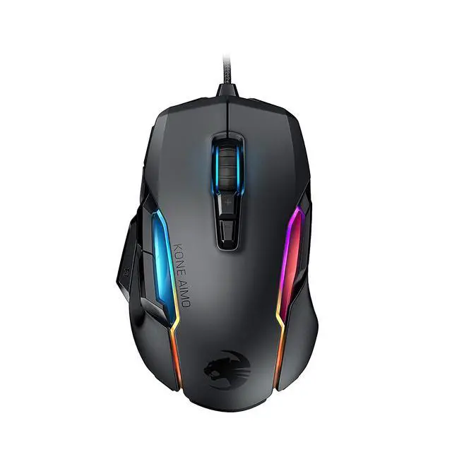Alt view image 8 of 15 - ROCCAT Kone AIMO Remastered PC Gaming Mouse, Optical, RGB Backlit Lighting, 23 Programmable Keys, Onboard Memory, Palm Grip, Owl Eye Sensor, Ergonomic, LED Illumination, 16,000 DPI, Black