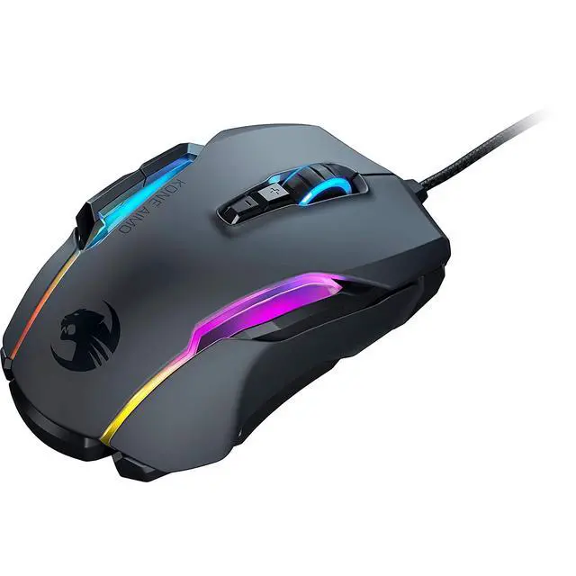 Alt view image 14 of 15 - ROCCAT Kone AIMO Remastered PC Gaming Mouse, Optical, RGB Backlit Lighting, 23 Programmable Keys, Onboard Memory, Palm Grip, Owl Eye Sensor, Ergonomic, LED Illumination, 16,000 DPI, Black