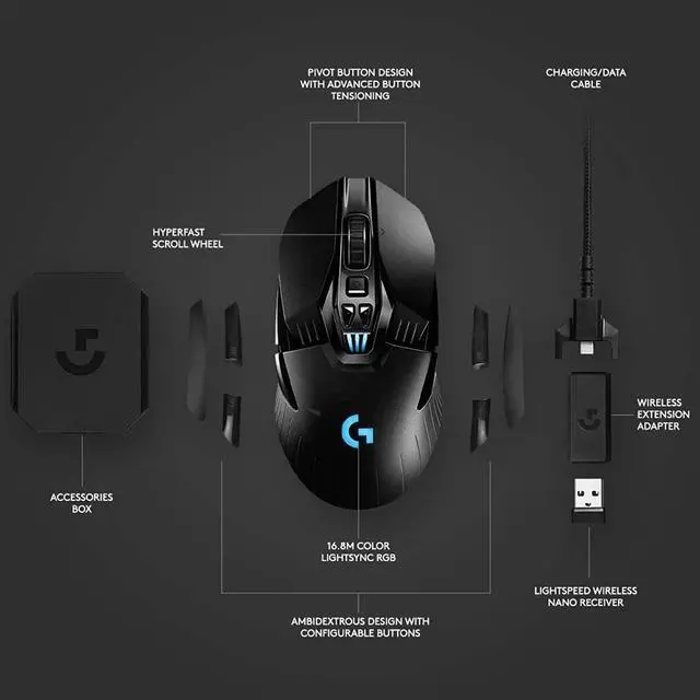 Alt view image 8 of 20 - Logitech 910-005670 G903 LIGHTSPEED Wireless Gaming Mouse