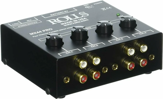 Alt view image 6 of 7 - Rolls MX44 PRO 4 Channel Stereo Mixer