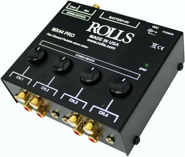 Alt view image 5 of 7 - Rolls MX44 PRO 4 Channel Stereo Mixer
