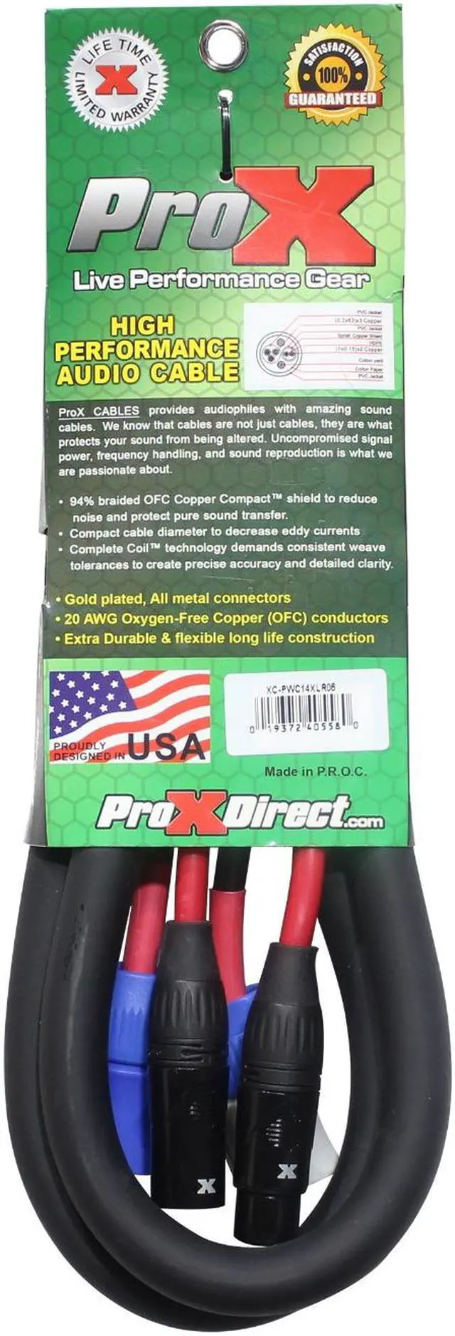 Alt view image 5 of 13 - ProX XC-PWC14-XLR06 (6ft XLR and Powercon Combo Cable)