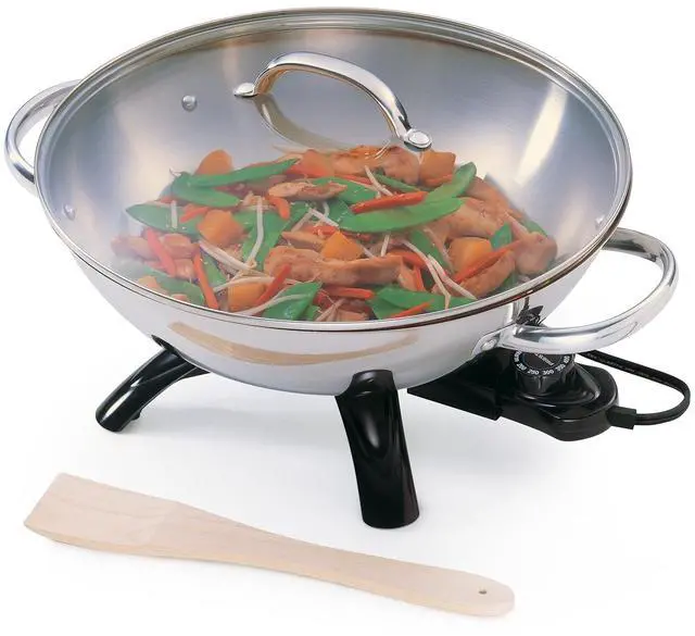 Alt view image 3 of 6 - Presto 05900 1500-Watt Stainless-Steel Electric Wok