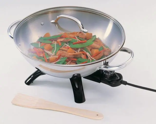 Alt view image 5 of 6 - Presto 05900 1500-Watt Stainless-Steel Electric Wok