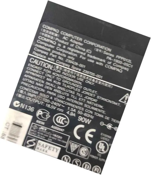 Alt view image 4 of 4 - Genuine Compaq Pa-1900-05C1 18.5V 4.9A 90W Ac Adapter Charger 239428-001