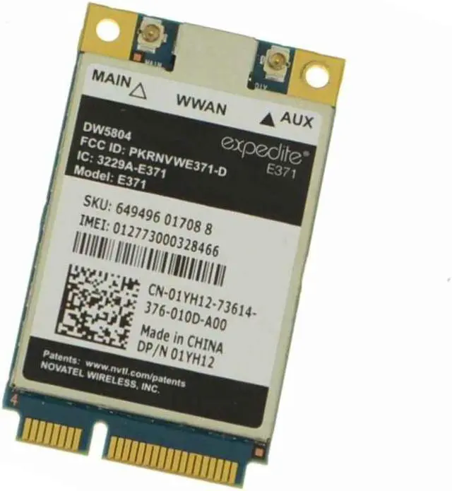 Alt view image 3 of 6 - Dell OEM Wireless 5804 DW5804 Mini-PCI Express LTE Mobile Wireless Card 1YH12