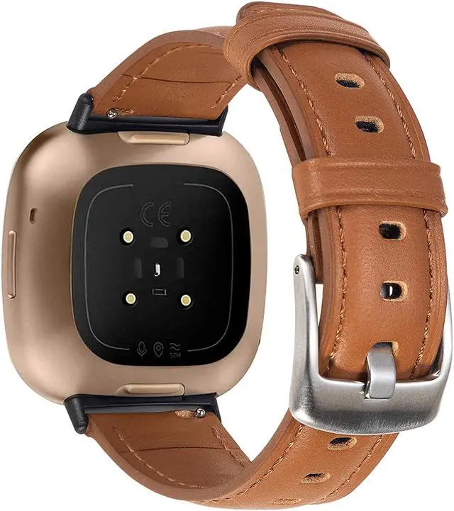 Alt view image 2 of 6 - Bands Compatible With Fitbit Sense/ Fitbit Versa 3, Soft Replacement Band For Women And Men, Wristband Strap Accessories For Versa 3/ Versa Sense Smartwatch-Brown
