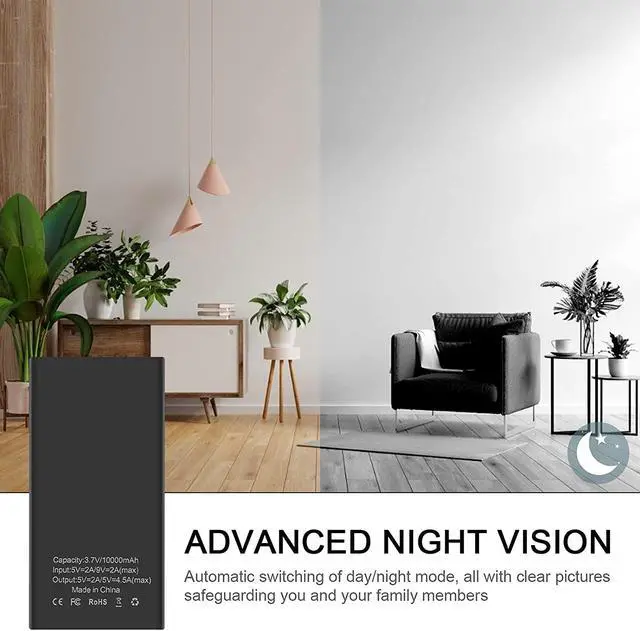 Alt view image 7 of 7 - Hidden Camera 1080P 10000Mah Power Bank Camera Long Time Recording Spy Camera Nanny Cam No Wifi With Motion Detection, Night Vision, Gravity Sensor For Home Security No Audio