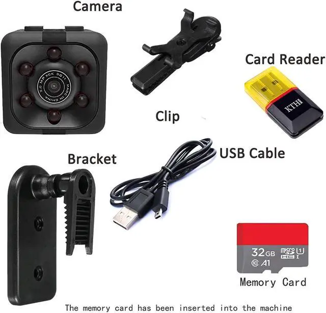 Alt view image 7 of 7 - Mini Spy Camera Include 32G Sd Card Hidden Camera Hd Audio And Video Recording, Night Vision Motion Detection, Surveillance Camera Small Dog Camera Nanny Cam Baby Monitor Home Security Camera