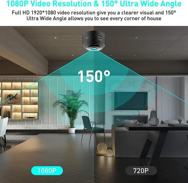 Alt view image 3 of 7 - Wifi Camera Fhd 1080P Portable Wlan Compact Surveillance Small Security Camera With 32G Sd Card With Motion Detection And Infrared Night Vision Function, Video Recording For Indoor/Outdoor