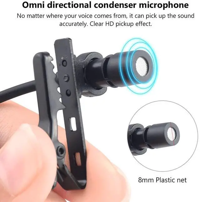 Alt view image 6 of 7 - Lapel Microphone, Mini Lavalier Microphone, Type-C Lav Mic, Plug And Play Omnidirectional Condenser, Usb C Mic For Laptop, Pc Computer, Video Recording, Youtube, Skype Recording, Live Broadcasting