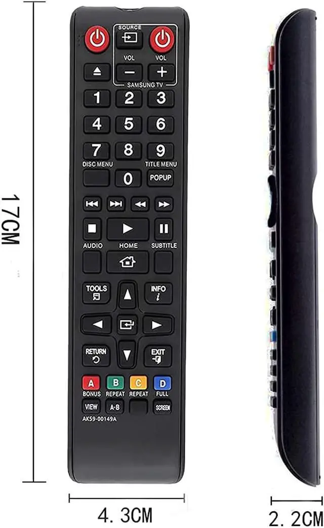 Alt view image 3 of 5 - Replacement Ak59-00149A Blu-Ray Disc Player Remote For Samsung Dvd Bd Blu-Ray Disc Player Bd-H5100 Bd-J5100 Bd-H5900 Bd-Hm51 Bd-Hm59 Bd-J5700 Bd-J5900