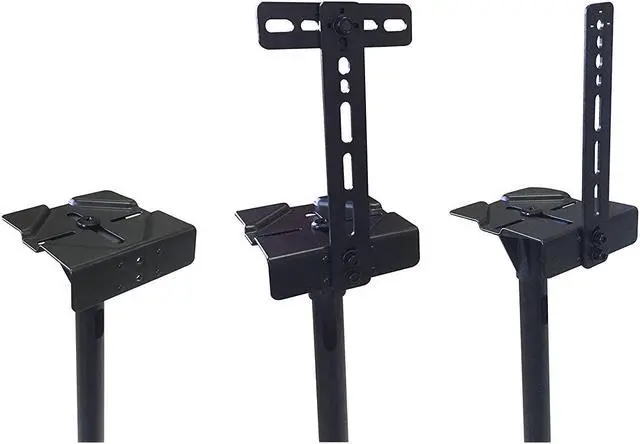 Alt view image 11 of 14 - VideoSecu 2 Adjustable Height Universal Floor Speaker Stands Mounts Heavy Duty Surround Sound Satellite Small Bookshelf Speakers Stand BXX