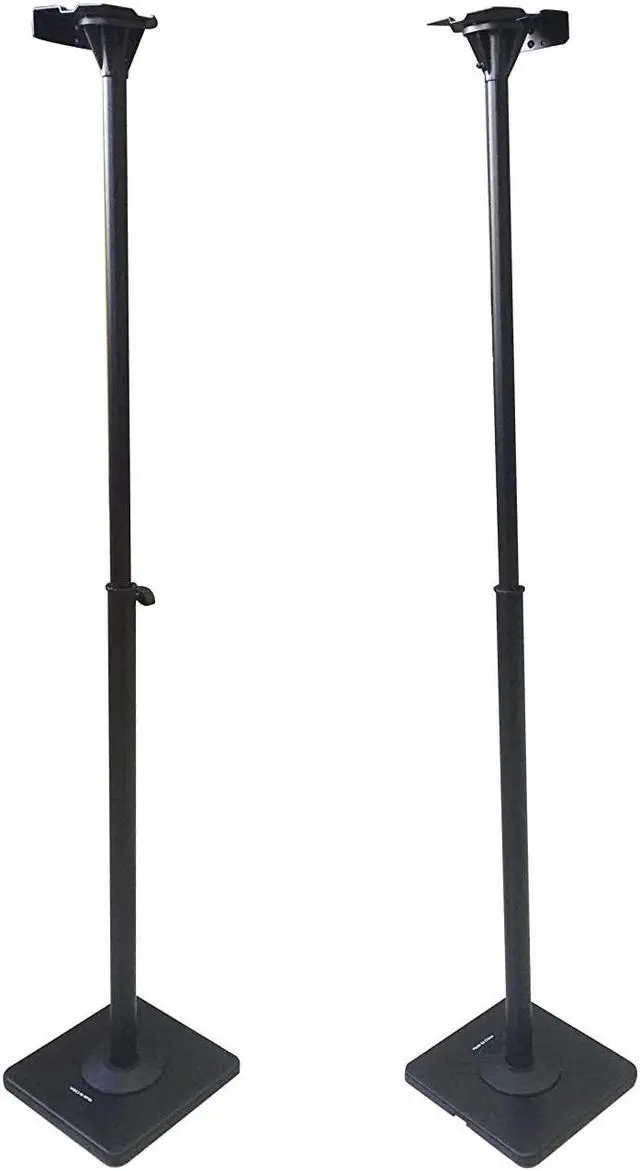 Alt view image 13 of 14 - VideoSecu 2 Adjustable Height Universal Floor Speaker Stands Mounts Heavy Duty Surround Sound Satellite Small Bookshelf Speakers Stand BXX
