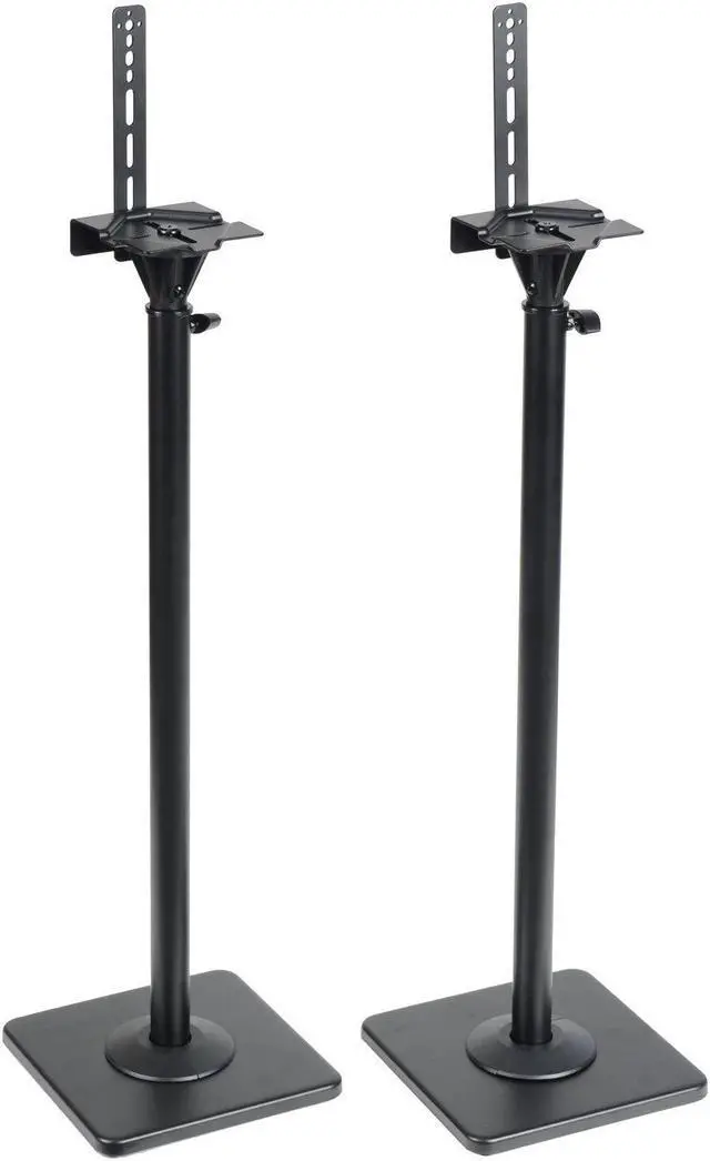 Alt view image 9 of 14 - VideoSecu 2 Adjustable Height Universal Floor Speaker Stands Mounts Heavy Duty Surround Sound Satellite Small Bookshelf Speakers Stand BXX