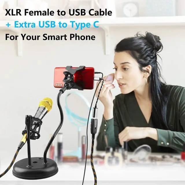 Alt view image 7 of 7 - Usb To Xlr Cable 10Ft, Xlr To Usb Microphone Cable Usb Male To 3 Pin Xlr Female Cables Mic Converter Patch Cable Studio Audio Cable Connector Cords For Microphones, Recording, Karaoke