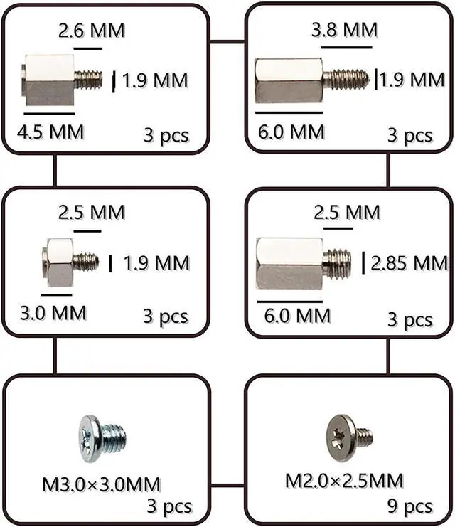 Alt view image 2 of 3 - M.2 Screw Kit M2 2280 Ssd Screws Kit Pcie Nvme Mounting Laptop M.2 Screw For Asus Gigabyte Asrock Msi Motherboards, 25Pcs