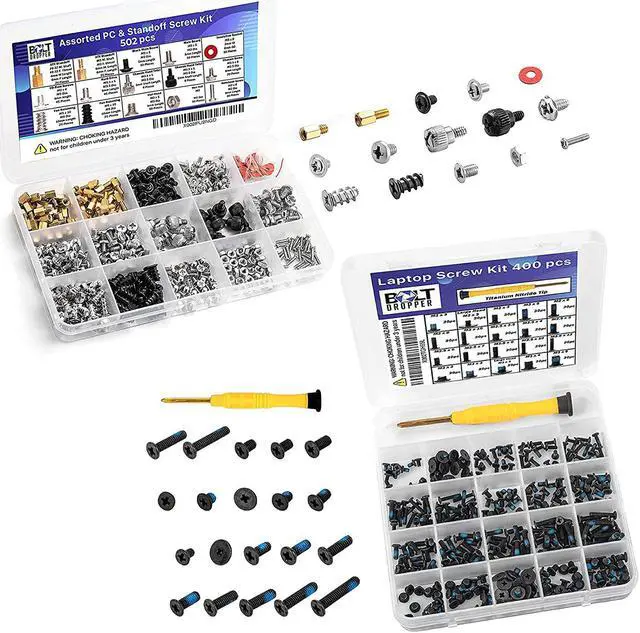 Main image of 502Pc Motherboard Standoffs Screw Kit Basic Computer Screws Set For Hdd Hard Drive, Cd-Rom, Atx Case | For Diy & Repair 400Pcs Laptop Screws W/Blue Nylok 20 Sizes Titanium Nitride Screw