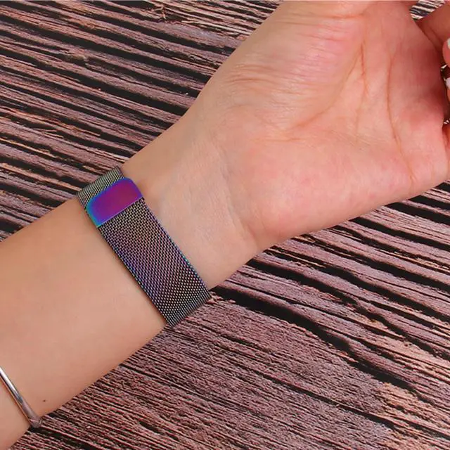 Alt view image 3 of 5 - Compatible With Samsung Galaxy Watch 4 Band 44Mm 40Mm,Galaxy Watch 4 Classic Bands 46Mm 42Mm, Stainless Steel Metal Mesh Bands For Replacement Galaxy Active 2/Galaxy Watch 3 41Mm Fits 20Mm