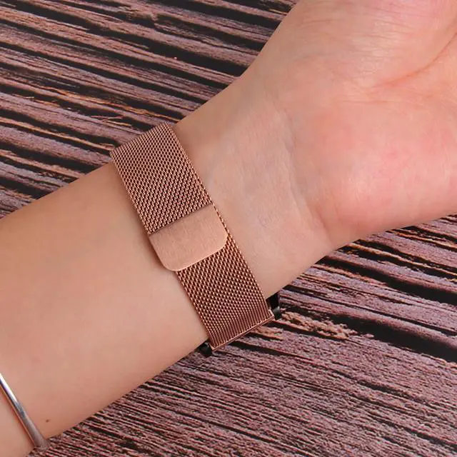 Alt view image 4 of 5 - Compatible With Samsung Galaxy Watch 4 Band 44Mm 40Mm,Galaxy Watch 4 Classic Bands 46Mm 42Mm, Stainless Steel Metal Mesh Bands For Replacement Galaxy Active 2/Galaxy Watch 3 41Mm Fits 20Mm