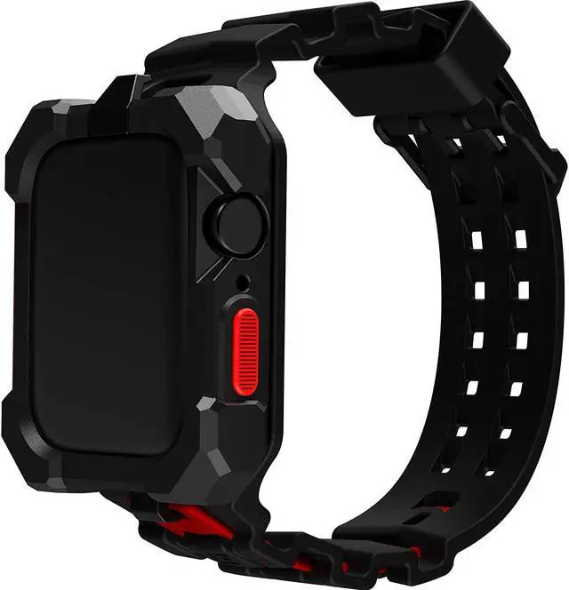 Alt view image 4 of 7 - Element Case Special Ops Watch Band and Case for Apple Watch Series 7, 45mm - Black/Red EMT-522-260AZ-01