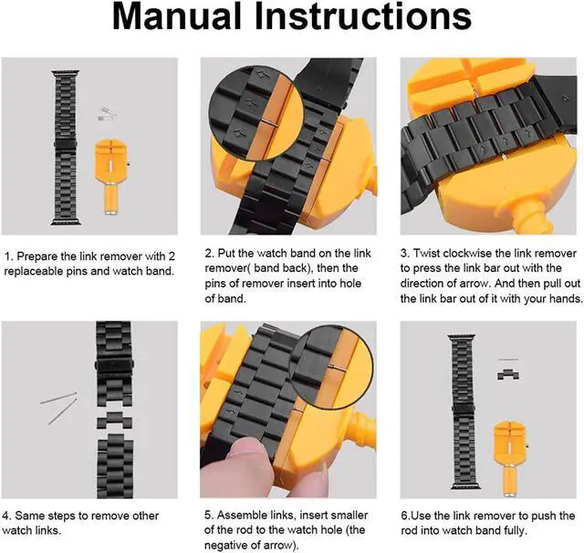 Alt view image 7 of 7 - For Apple Watch Band 42Mm, 42Mm Iwatch Band Stainless Steel Replacement Band Wrist Bands With Durable Folding Metal Buckle Clasp For 42Mm Apple Watch Band Series 3/2/1 - Black/Rose Gold