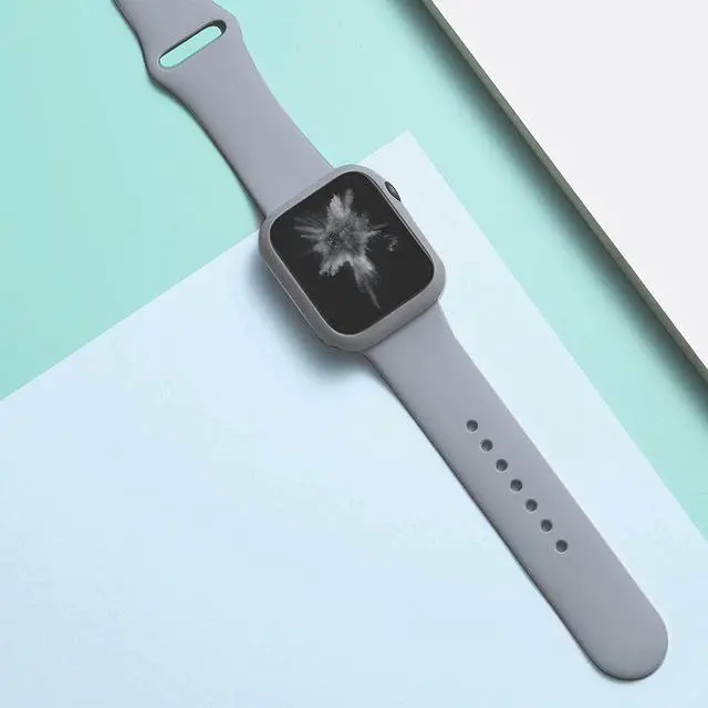 Alt view image 4 of 7 - Sports Strap Compatible With Apple Watch Strap 38Mm/40Mm,Soft Silicone Replacement Strap Compatible With Apple Watch Series 6 5 4 3 2 1 Se Man Woman,Cloudy Gray