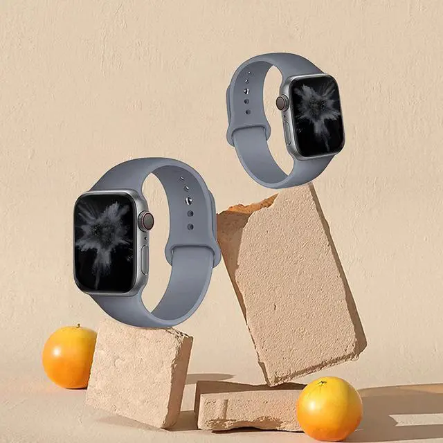 Alt view image 6 of 7 - Sports Strap Compatible With Apple Watch Strap 38Mm/40Mm,Soft Silicone Replacement Strap Compatible With Apple Watch Series 6 5 4 3 2 1 Se Man Woman,Cloudy Gray