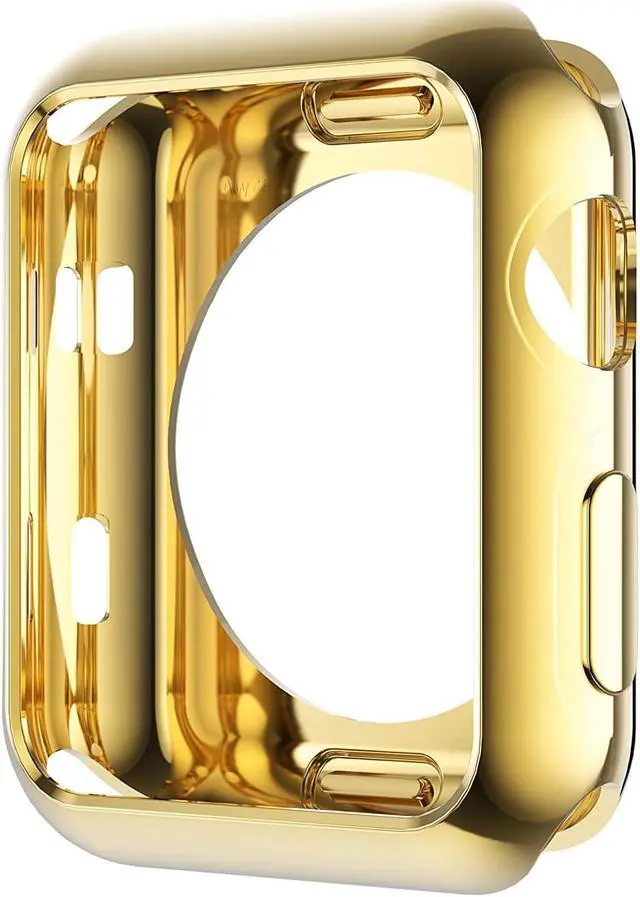Alt view image 5 of 5 - Compatible With Apple Watch Case Series 6 5 4 Se 44Mm 40Mm, Ultra-Thin Tpu Plating Bumper Shiny Lightweight Shockproof Protector Cover Slim Shell Frame Compatible Iwatch Gold, 44Mm ¡­