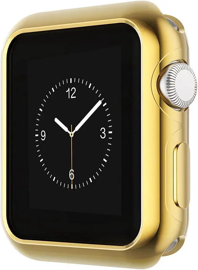 Main image of Compatible With Apple Watch Case Series 6 5 4 Se 44Mm 40Mm, Ultra-Thin Tpu Plating Bumper Shiny Lightweight Shockproof Protector Cover Slim Shell Frame Compatible Iwatch Gold, 44Mm ¡­