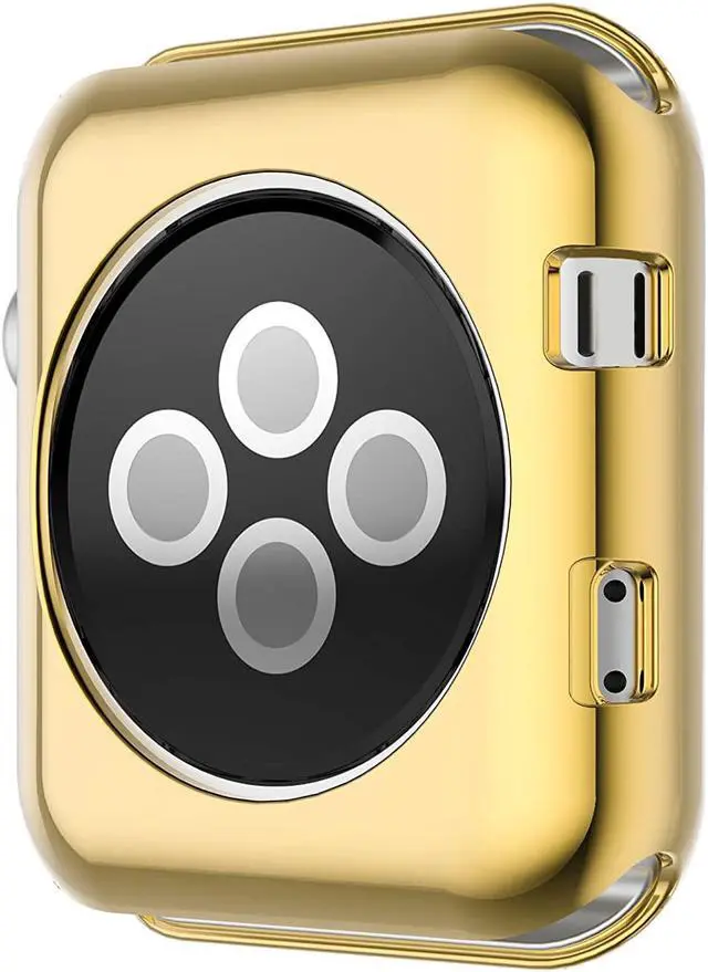 Alt view image 2 of 5 - Compatible With Apple Watch Case Series 6 5 4 Se 44Mm 40Mm, Ultra-Thin Tpu Plating Bumper Shiny Lightweight Shockproof Protector Cover Slim Shell Frame Compatible Iwatch Gold, 44Mm ¡­