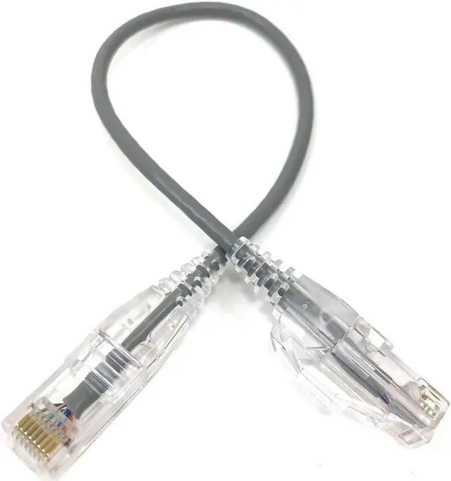 Main image of Micro connectors 1ft Ultra Slim Cat6 Patch Cable (Gray) E08-001-SLIM