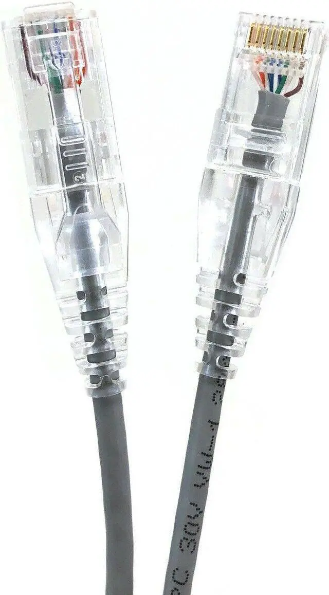 Alt view image 2 of 4 - Micro connectors 1ft Ultra Slim Cat6 Patch Cable (Gray) E08-001-SLIM