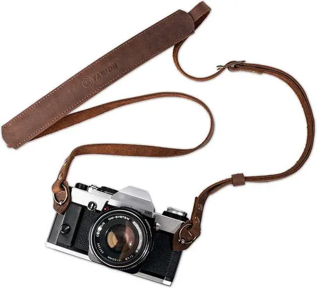 Alt view image 7 of 7 - Camera Backpack + Leather Camera Strap | Waterproof Camera Bag With 15.6 Inch Laptop Compartment + Adjustable Camera Neck Strap Vintage For Dslr Slr Mirrorless Cameras