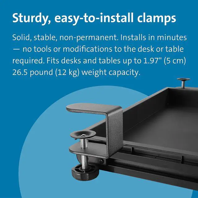 Alt view image 2 of 8 - Kensington Clamp-On Storage Drawer, Under Desk Storage Drawer & Damage-Free Installation (K52175WW)