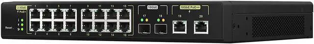 Alt view image 6 of 20 - QNAP 20-Port 10GbE PoE++ and 2.5GbE PoE+ Managed Network Switch (QSW-M2116P-2T2S-US). Layer 2, Web Management