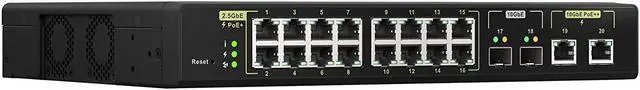 Alt view image 5 of 20 - QNAP 20-Port 10GbE PoE++ and 2.5GbE PoE+ Managed Network Switch (QSW-M2116P-2T2S-US). Layer 2, Web Management