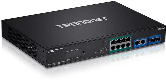 Alt view image 10 of 11 - TRENDnet 12-Port Gigabit PoE+ Smart Surveillance Switch with 8 x Gigabit PoE+ Ports; TPE-3012LS; 2 x Gigabit Ports; 2 x SFP Slots; 110W PoE Budget; Long Range PoE+; VLAN; QoS; LACP; ONVIF