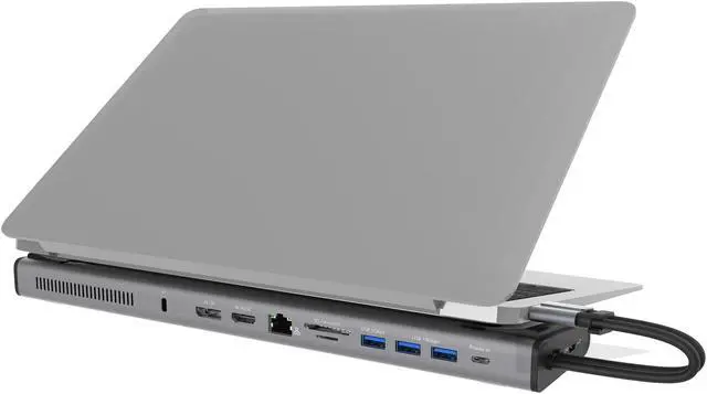 Alt view image 4 of 8 - J5create Blace/Grey JCD552 M.2 NVMe USB-C Gen 2 Docking Station