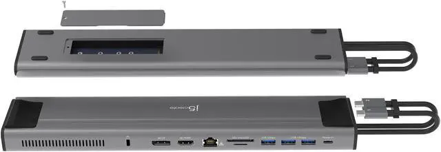 Alt view image 6 of 8 - J5create Blace/Grey JCD552 M.2 NVMe USB-C Gen 2 Docking Station